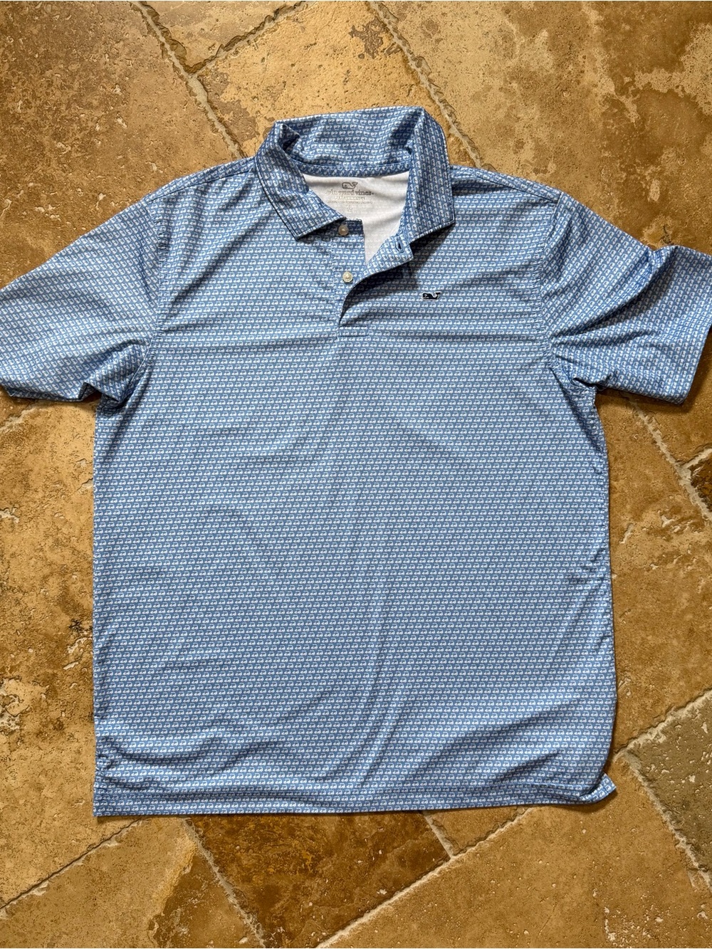 Vineyard Vines Light Blue Micro-Pattern Polo